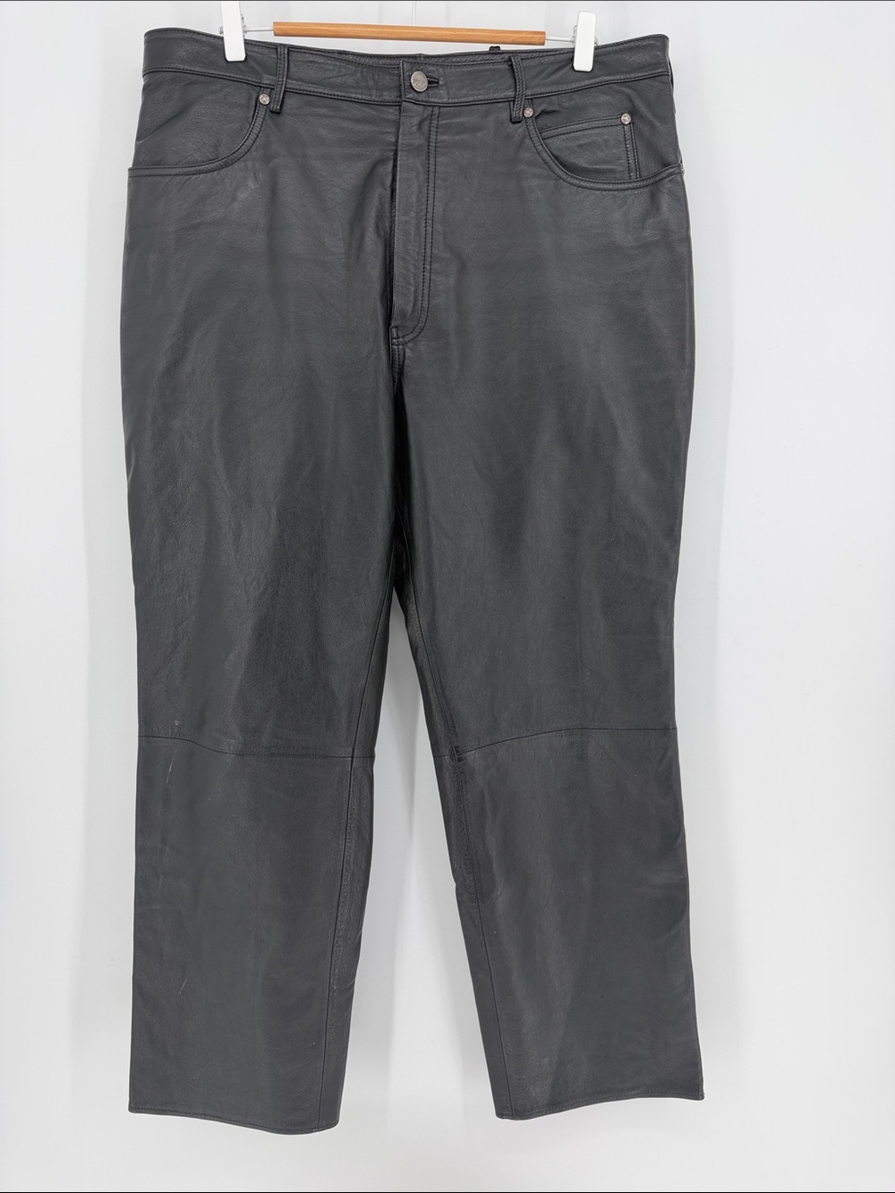 Vintage 2003 Harley Davidson Black Genuine Leather Pants Men’s 38 Y2K
